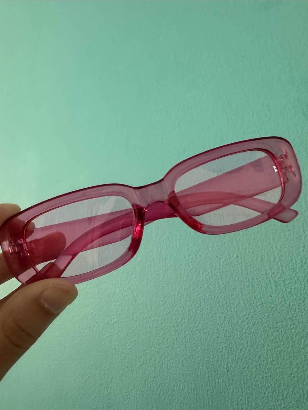 SHEIN Pink Rectangular Fashion Sunglasses - Women Accessories